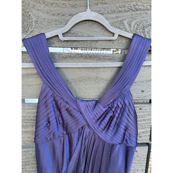 BCBG Maxazria Corella Bluish Purple Ruched Drape Mini Dress - Size 6 - Picture 4 of 5